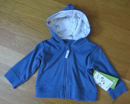 Baby Luvtröja i bambu med dragkedja 56 cl