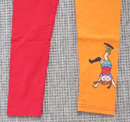 Nya Pippi Långstrump leggings röd/orange 122 cl