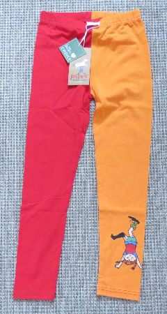Nya Pippi Långstrump leggings röd/orange 122 cl