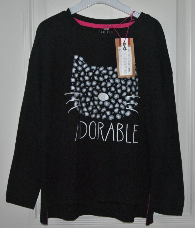 Långärmad topp med katt 110/116 cl