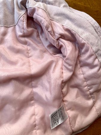 Ljusrosa vadderad parkas/ vitnerjacka i storlek 80